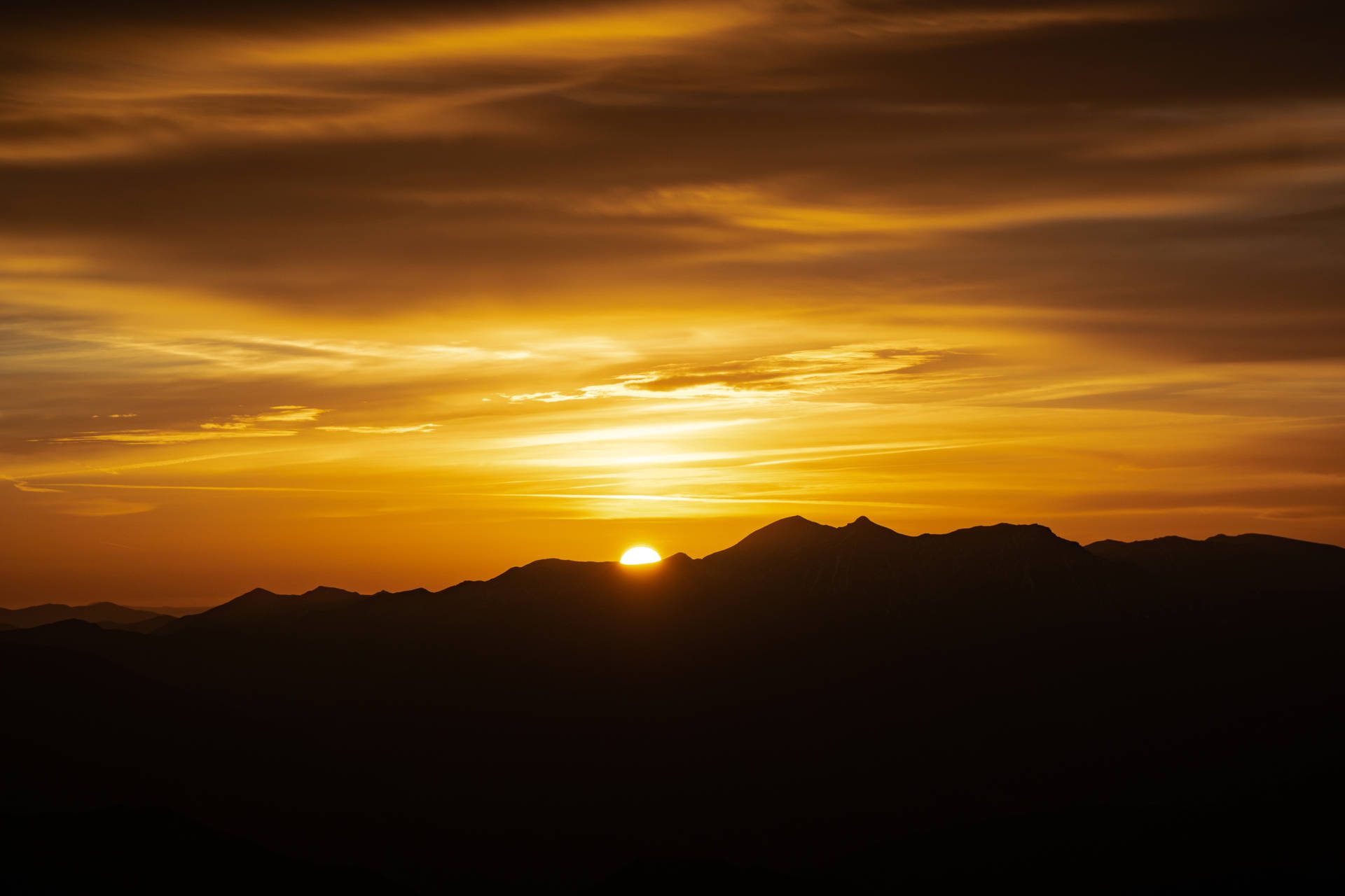 Coucher de soleil sur les hauteurs de La Réunion
